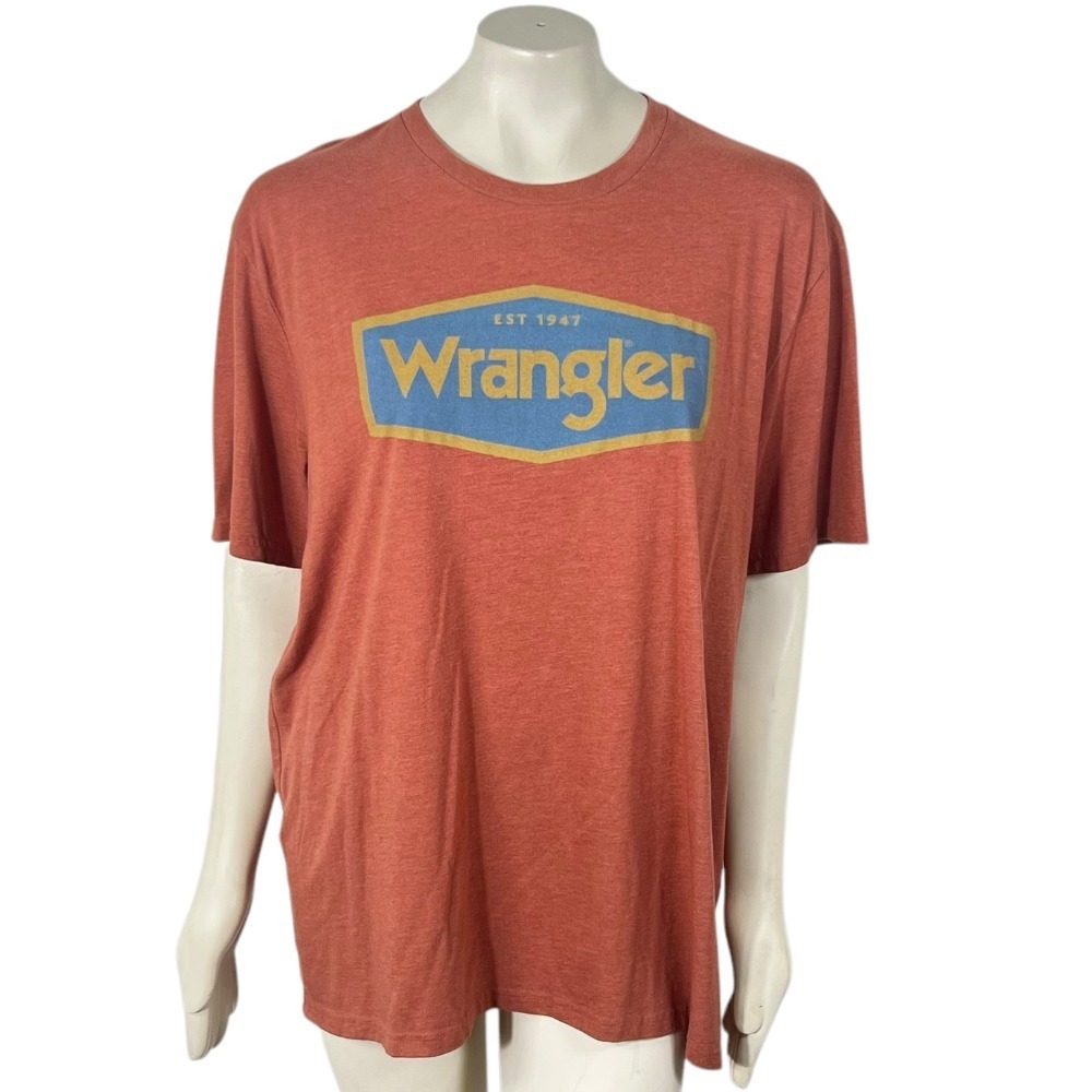 Wrangler Logo Graphic Unisex XL Short Sleeve T-Shirt Copper Brown‎ Western